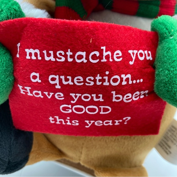 Gemmy Animated Reindeer Mustache Santa Hat Up On The Housetop Plush EUC - Picture 6 of 10